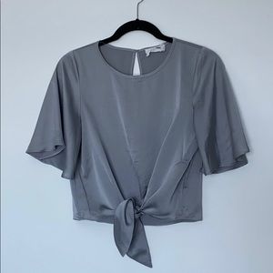 Cropped silky blouse